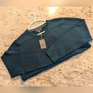 IKE by Ike Behar Men's Green Navy Heather Knit V-Neck Sweater Sz Large NEW